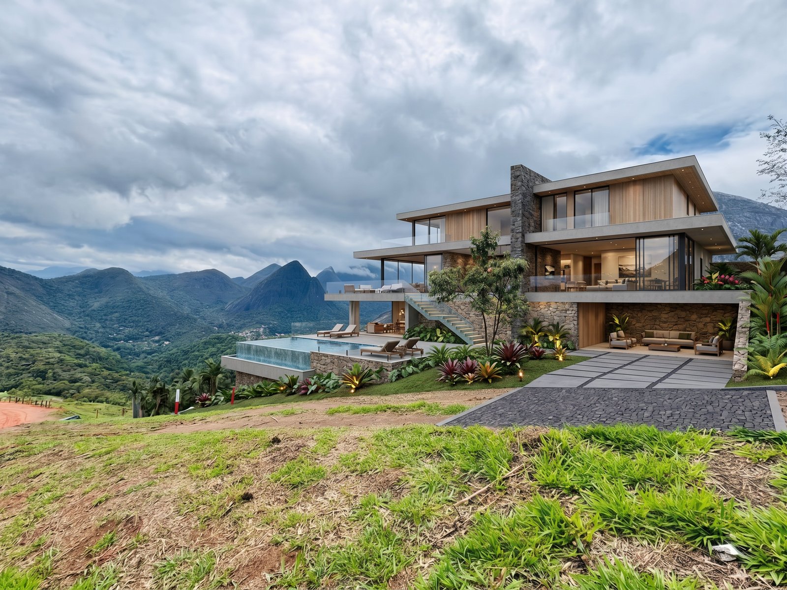 proposta de casa terreno fazenda marambaia casa contemporânea